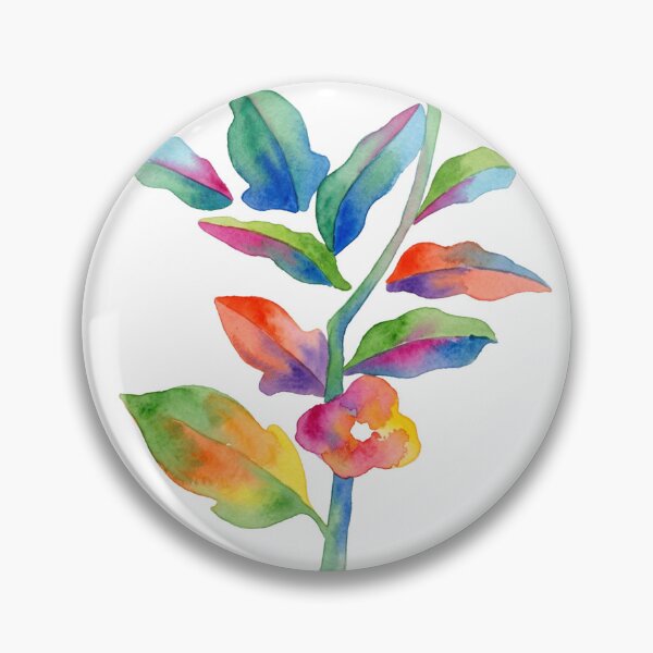 Item preview, Korean Traditional Colorful Botanical Watercolor Branch designed and sold by Yiruda-Art.