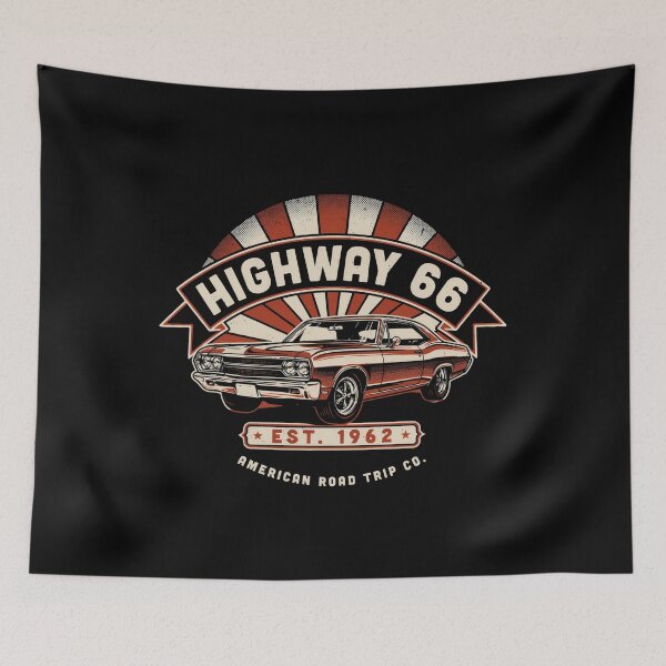 Item preview, Highway 66 American Road Car Retro designed and sold by velorea.