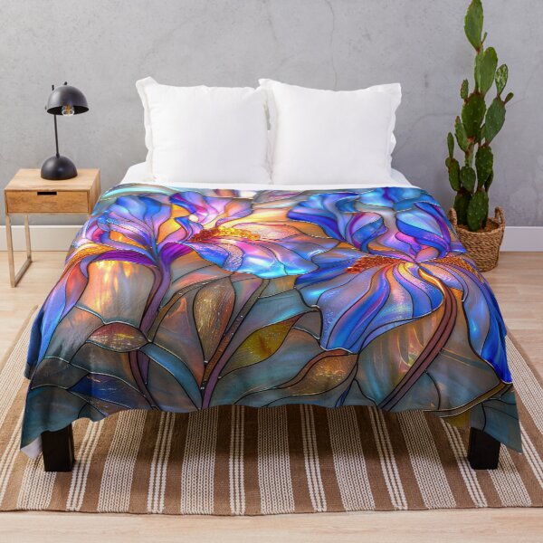 Item preview, Iris Stained Glass Floral Design designed and sold by MargaretWiktor.