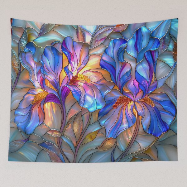 Item preview, Iris Stained Glass Floral Design  designed and sold by MargaretWiktor.