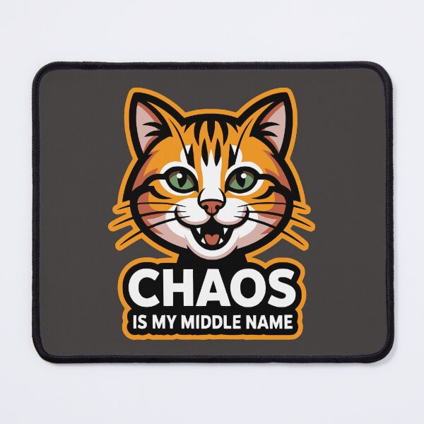 Item preview, Chaos Is My Middle Name Funny Cat Cartoon Design designed and sold by PrintandJoy.
