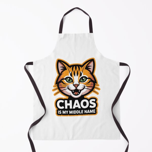 Item preview, Chaos Is My Middle Name Funny Cat Cartoon Design designed and sold by PrintandJoy.