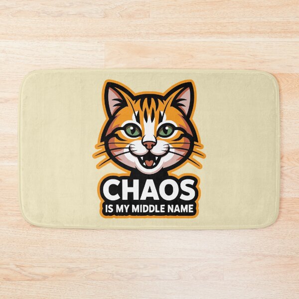Item preview, Chaos Is My Middle Name Funny Cat Cartoon Design designed and sold by PrintandJoy.