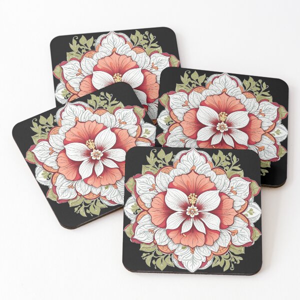 Item preview, Hibiscus Folk Embroidery Mandala Clipart Collection 6 designed and sold by PlayPlearnZone.