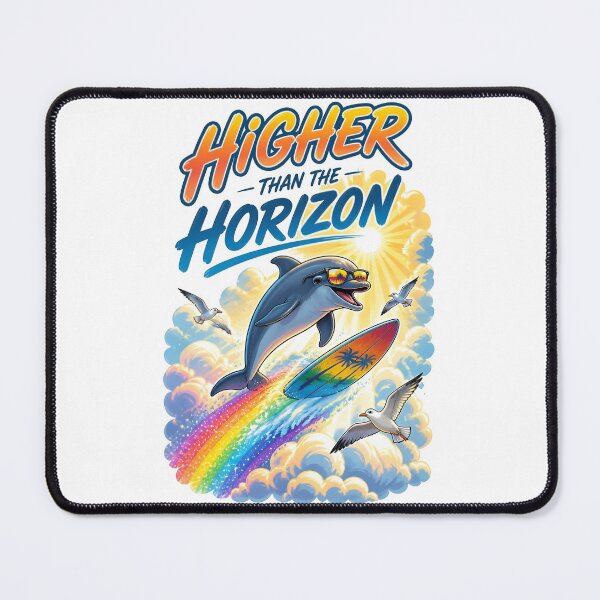 Item preview, Higher Than The Horizon Dolphin Surfer designed and sold by Sovereign Supply Co..