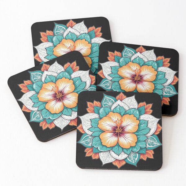 Item preview, Hibiscus Folk Embroidery Mandala Clipart Collection 7 designed and sold by PlayPlearnZone.