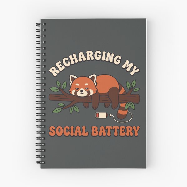Item preview, Funny Red Panda Social Battery Low designed and sold by DigitalGlade.
