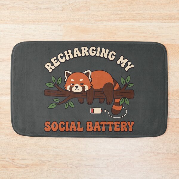Item preview, Funny Red Panda Social Battery Low designed and sold by DigitalGlade.