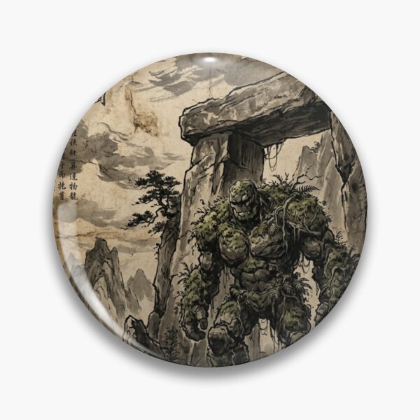 Item preview, The Stone Guardian of the Ancient Pass Sumi-e Ink Wash designed and sold by DuckOddity.