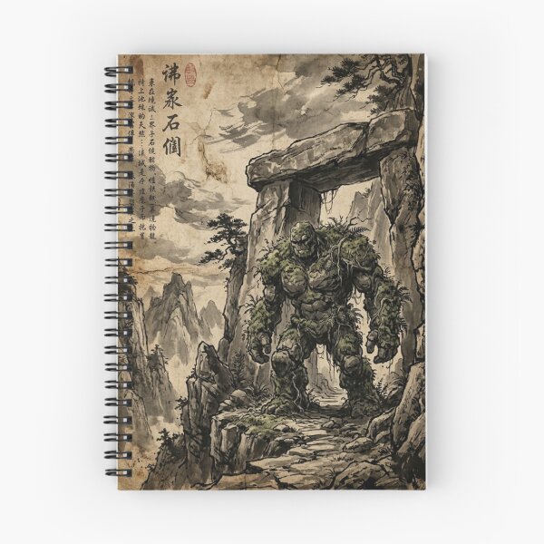 Item preview, The Stone Guardian of the Ancient Pass Sumi-e Ink Wash designed and sold by DuckOddity.