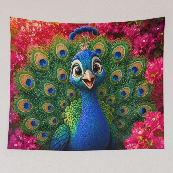 Item preview, Cute Peacock in Blooming Bougainvillea designed and sold by Rohan132.