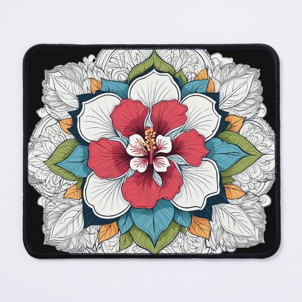 Item preview, Hibiscus Folk Embroidery Mandala Clipart Collection 8 designed and sold by PlayPlearnZone.