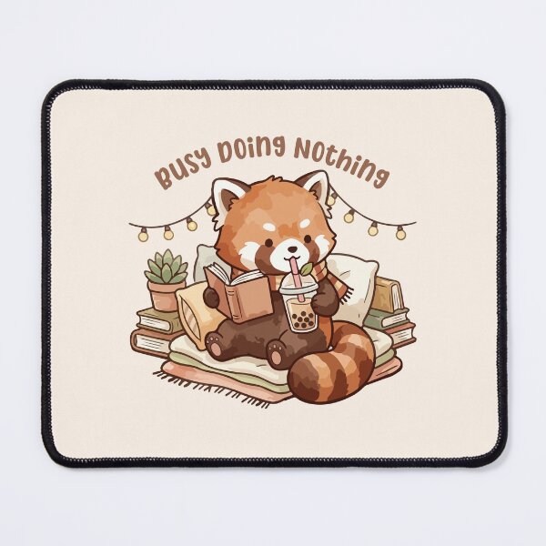 Item preview, Busy Doing Nothing Cozy Red Panda Cartoon designed and sold by stylishdzign.