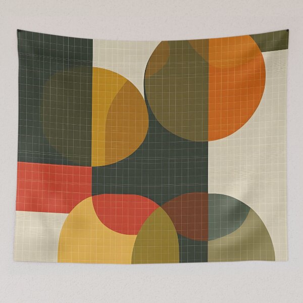 Item preview, Mid Century Modern Geometric Grid | Bauhaus Abstract Minimalist Wall Art designed and sold by GrinGalore.