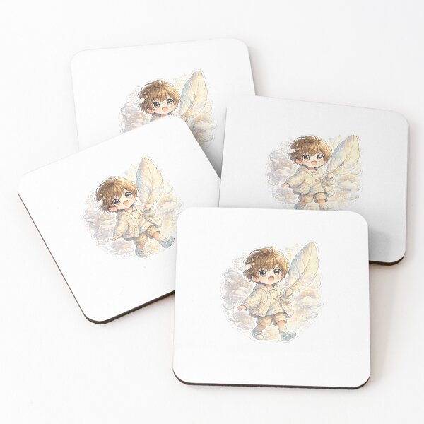 Item preview, Magic Feather Chibi Boy – Cute Kawaii Sticker designed and sold by blossomfun.