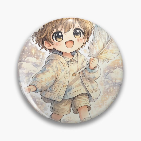 Item preview, Magic Feather Chibi Boy – Cute Kawaii Sticker designed and sold by blossomfun.