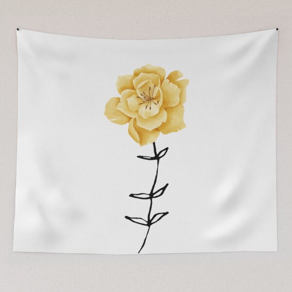 Item preview, Yellow Flower Black Leaves designed and sold by PublicArtDesign.