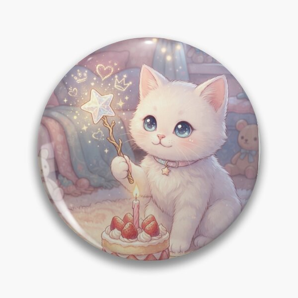 Item preview, Cozy Birthday Celebration with Magic Kitten - Nursery Art designed and sold by Fatomfatom.