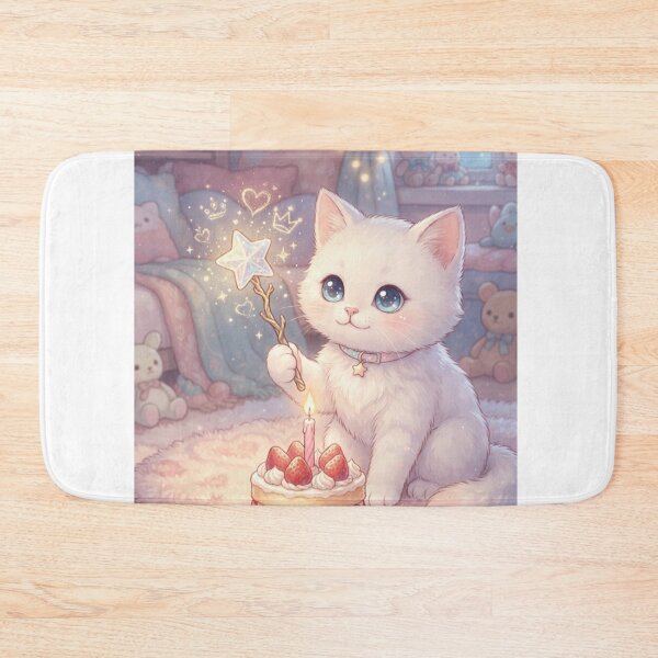Item preview, Cozy Birthday Celebration with Magic Kitten - Nursery Art designed and sold by Fatomfatom.