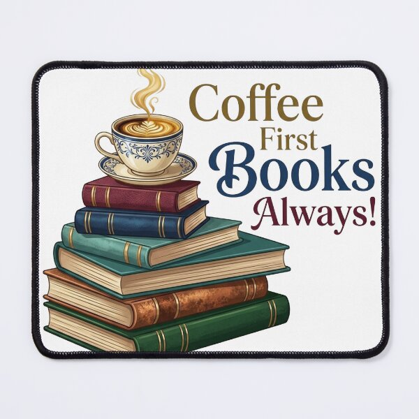 Item preview, Coffee First, Books Always | Book Aesthetic | Reading Addiction | Book Lover Gift | Cozy Coffee Reader | Bookworm T-Shirt, Sticker & Mug Design designed and sold by TheDigitalArtisianHub.