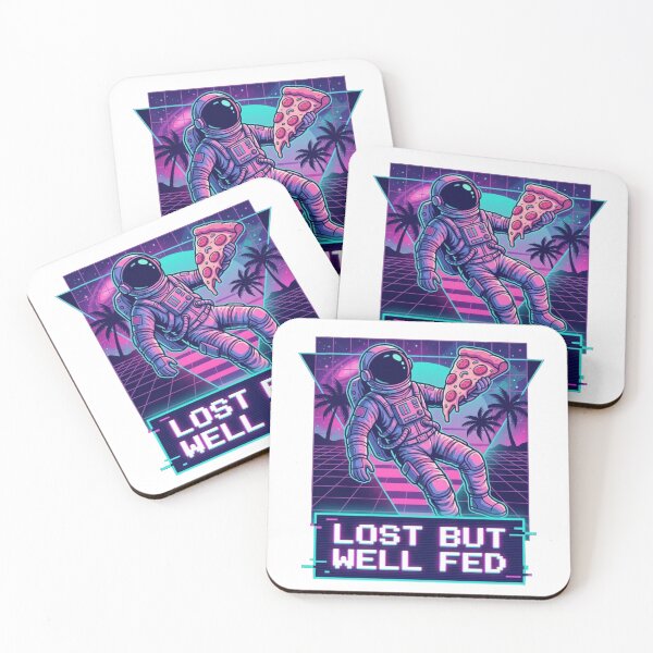 Item preview, Lost But Well Fed Funny Astronaut Pizza Retro T-Shirt Design designed and sold by Evv_u.