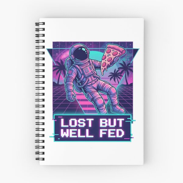 Item preview, Lost But Well Fed Funny Astronaut Pizza Retro T-Shirt Design designed and sold by Evv_u.