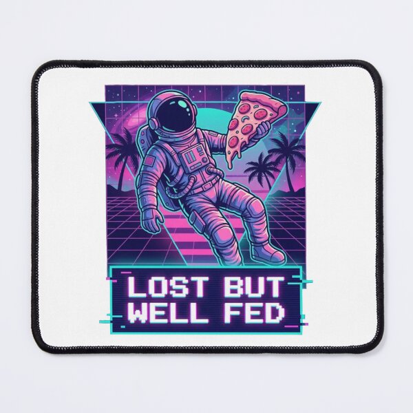 Item preview, Lost But Well Fed Funny Astronaut Pizza Retro T-Shirt Design designed and sold by Evv_u.
