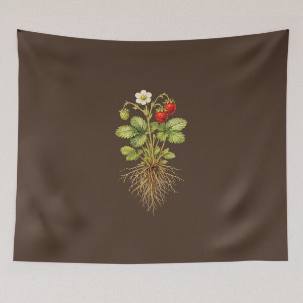 Item preview, Wild Strawberry Botanical Illustration – Vintage Fragaria Vesca Watercolor Scientific Art designed and sold by MagicMakerPh.