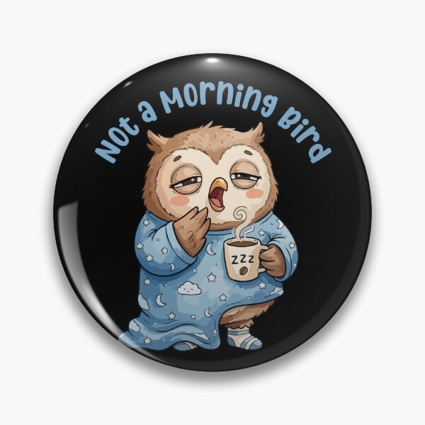 Item preview, Not a Morning Bird Funny Owl Cartoon designed and sold by stylishdzign.