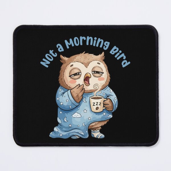 Item preview, Not a Morning Bird Funny Owl Cartoon designed and sold by stylishdzign.