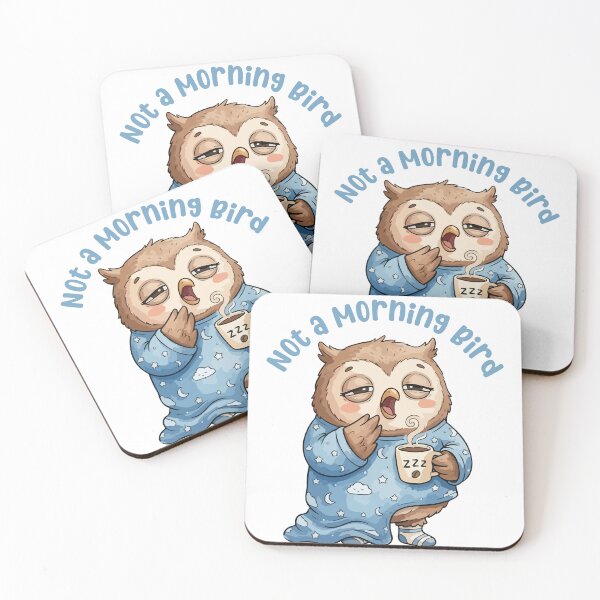 Item preview, Not a Morning Bird Funny Owl Cartoon designed and sold by stylishdzign.