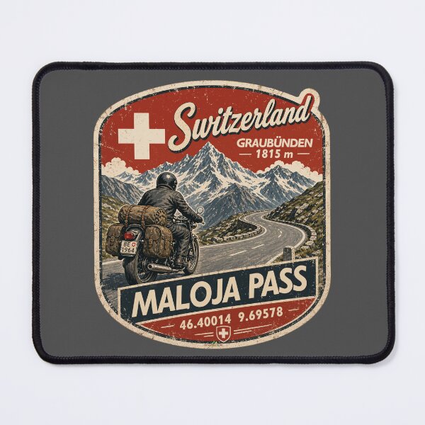 Item preview, Maloja Pass, Passo del Maloja Switzerland Motorcycle Sticker TShirt 02 designed and sold by OuterShellUK.