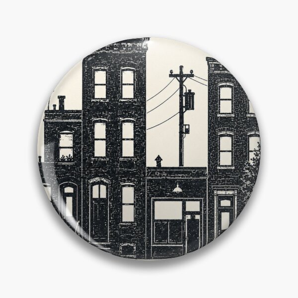 Item preview, City Street Silhouette | Vintage Linocut Urban Block Print designed and sold by OtherworldlyIdeas.