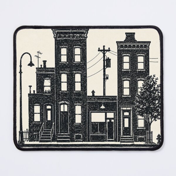 Item preview, City Street Silhouette | Vintage Linocut Urban Block Print designed and sold by OtherworldlyIdeas.