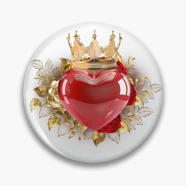 Item preview, Royal Glass Heart with Golden Crown and Roses designed and sold by dans980.