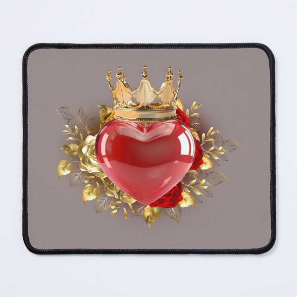 Item preview, Royal Glass Heart with Golden Crown and Roses designed and sold by dans980.