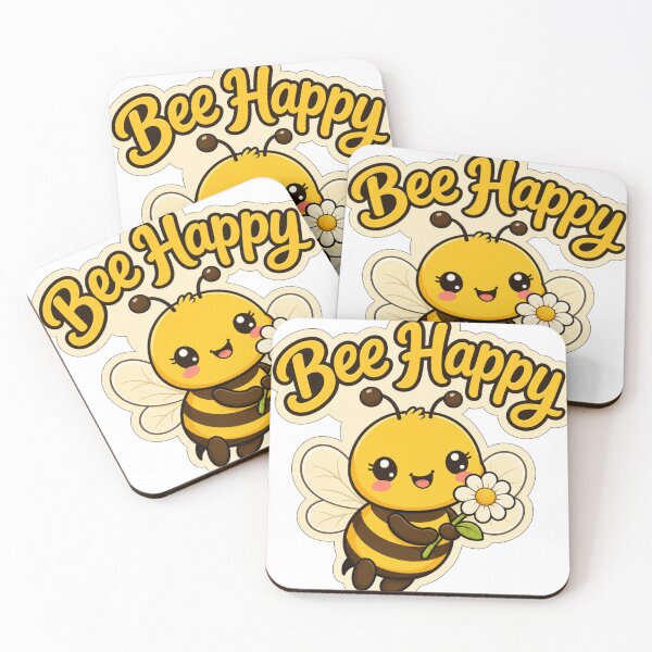 Item preview, Cute Bee Happy Kawaii Saying designed and sold by BoosterShop.
