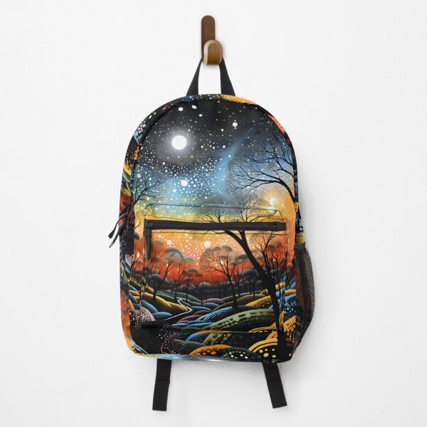 Item preview, Aboriginal Inspired Dot Art - Dreamy Moonlit Forest Landscape designed and sold by GrinGalore.
