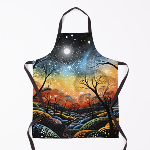 Item preview, Aboriginal Inspired Dot Art - Dreamy Moonlit Forest Landscape designed and sold by GrinGalore.