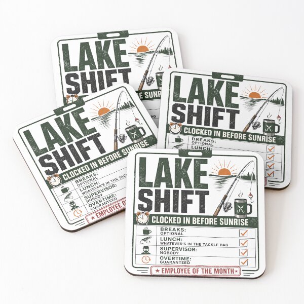 Item preview, Lake Shift Clocked In Before Sunrise Funny Fishing Design designed and sold by 404CLOTHINGG.