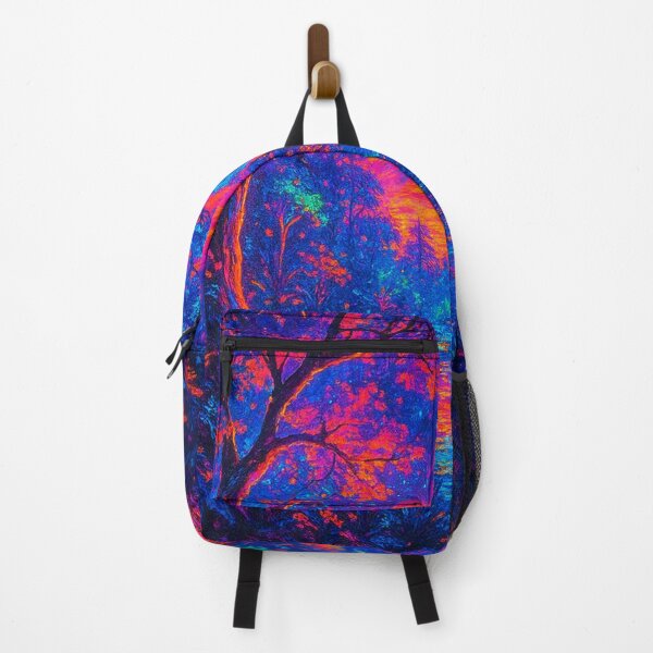 Item preview, Neon Enchanted River Forest - Psychedelic Cyberpunk Nature Painting designed and sold by Nexus Space.