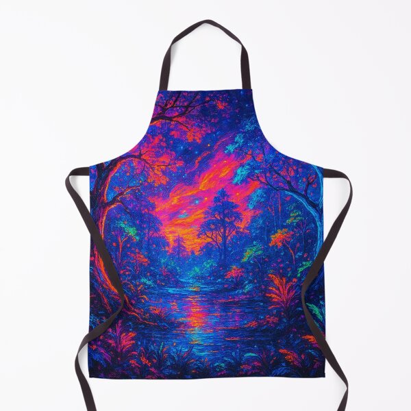 Item preview, Neon Enchanted River Forest - Psychedelic Cyberpunk Nature Painting designed and sold by Nexus Space.
