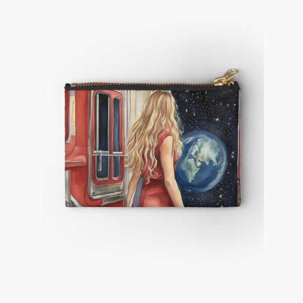 Item preview, Cosmic Train Journey Surreal Space Watercolor Painting designed and sold by UmSkelig834.