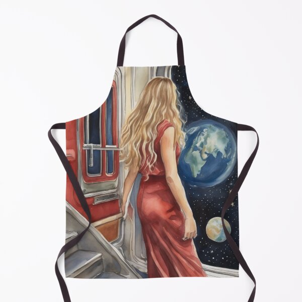 Item preview, Cosmic Train Journey Surreal Space Watercolor Painting designed and sold by UmSkelig834.