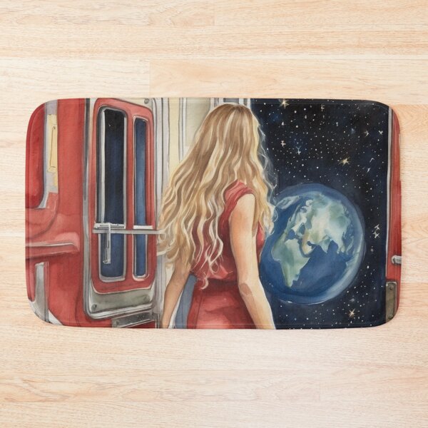 Item preview, Cosmic Train Journey Surreal Space Watercolor Painting designed and sold by UmSkelig834.