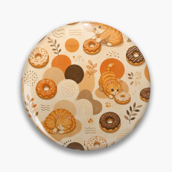 Item preview, Cute Ginger Cat Donut Pattern Cozy Kawaii Design designed and sold by Mindworx21.