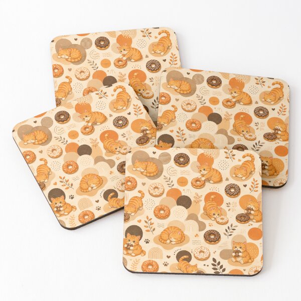 Item preview, Cute Ginger Cat Donut Pattern Cozy Kawaii Design designed and sold by Mindworx21.