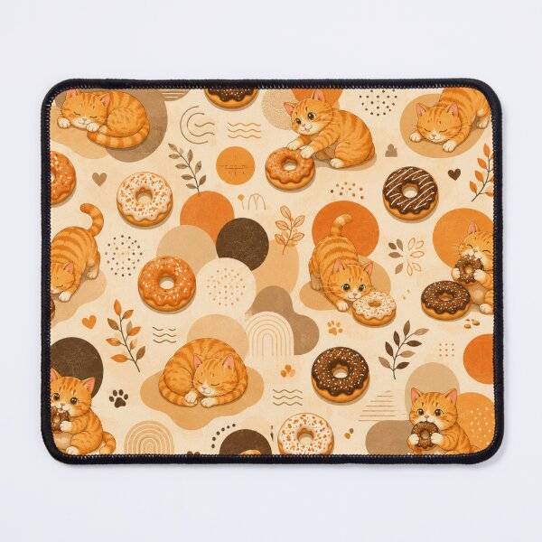 Item preview, Cute Ginger Cat Donut Pattern Cozy Kawaii Design designed and sold by Mindworx21.