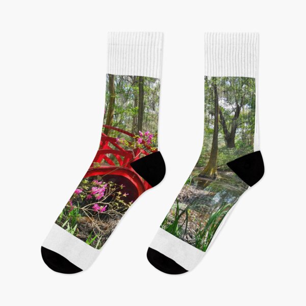 Item preview, Magnolia Plantation Garden Red Bridge designed and sold by LisaWootenPhoto.