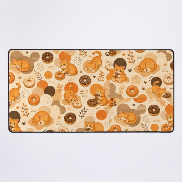 Item preview, Cute Ginger Cat Donut Pattern Cozy Kawaii Design designed and sold by Mindworx21.